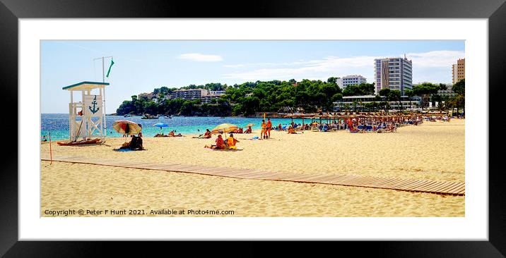 Magaluf Beach Late September Framed Mounted Print by Peter F Hunt