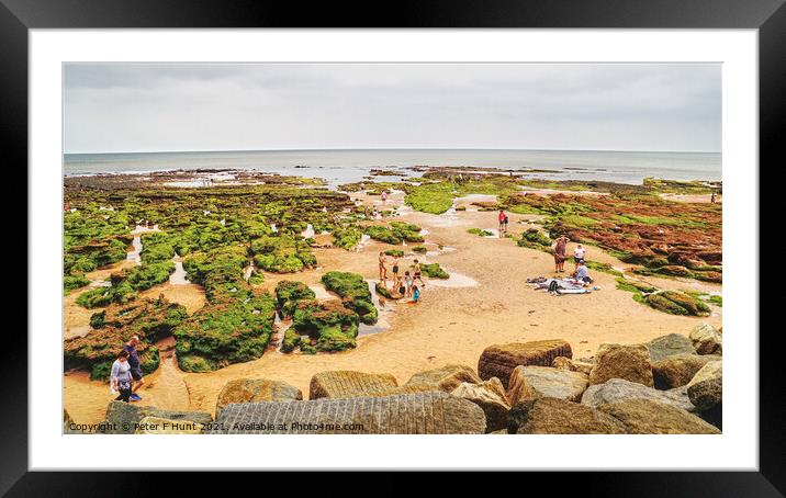 Sidmouth Low Tide By The Rocks Framed Mounted Print by Peter F Hunt