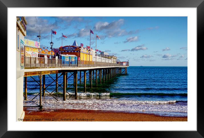 Paignton Pier November sun Framed Mounted Print by Peter F Hunt