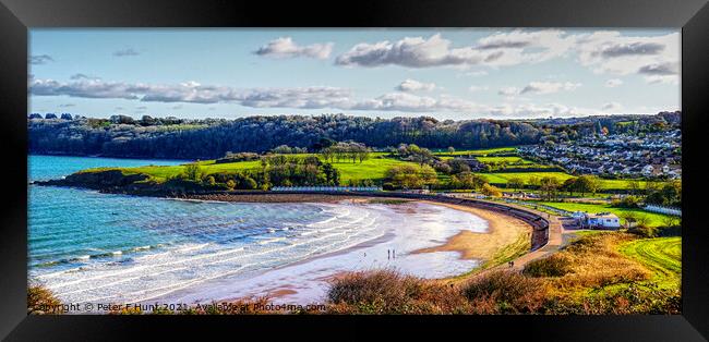 Broadsands Beach Paignton Panorama  Framed Print by Peter F Hunt