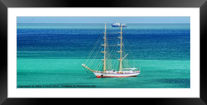 STS Fryderyk Chopin Anchored Off Brixham Framed Mounted Print by Peter F Hunt