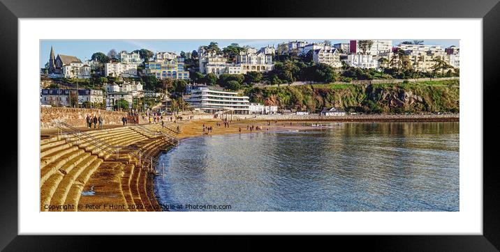 January On Torre Abbey Sands Torquay Framed Mounted Print by Peter F Hunt