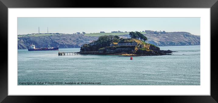 Drakes Island Plymouth Sound Framed Mounted Print by Peter F Hunt
