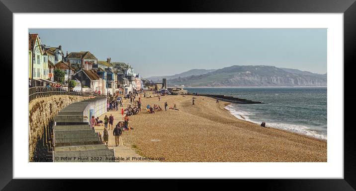A View Over The Beach Huts  Framed Mounted Print by Peter F Hunt