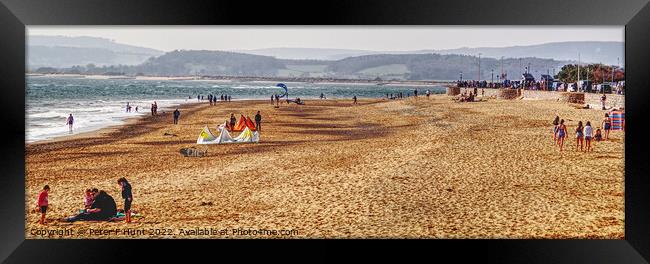 Loving The Beach Exmouth Framed Print by Peter F Hunt