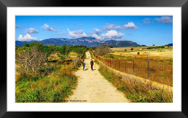 Walking In Mallorca Framed Mounted Print by Peter F Hunt
