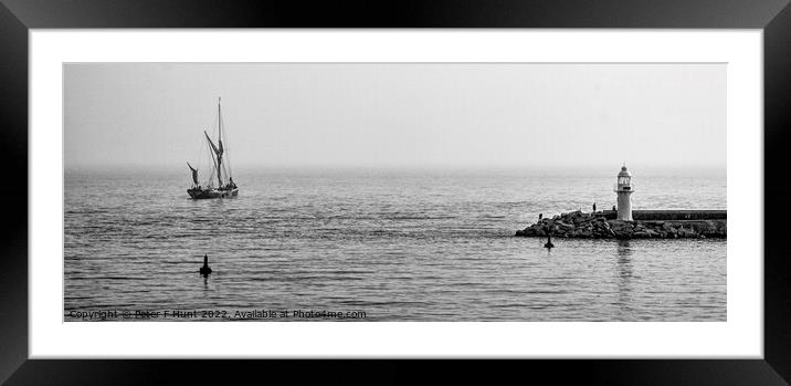SB Lady Daphne Passing Brixham Breakwater Framed Mounted Print by Peter F Hunt