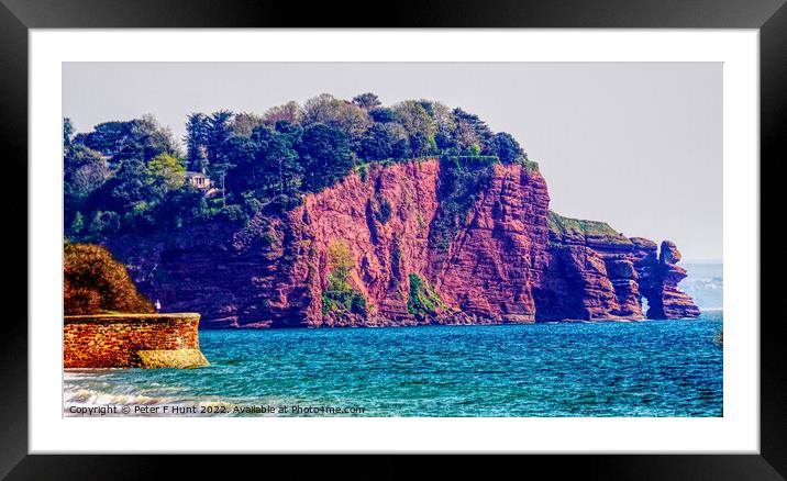 The Red Cliffs Of Teignmouth Framed Mounted Print by Peter F Hunt