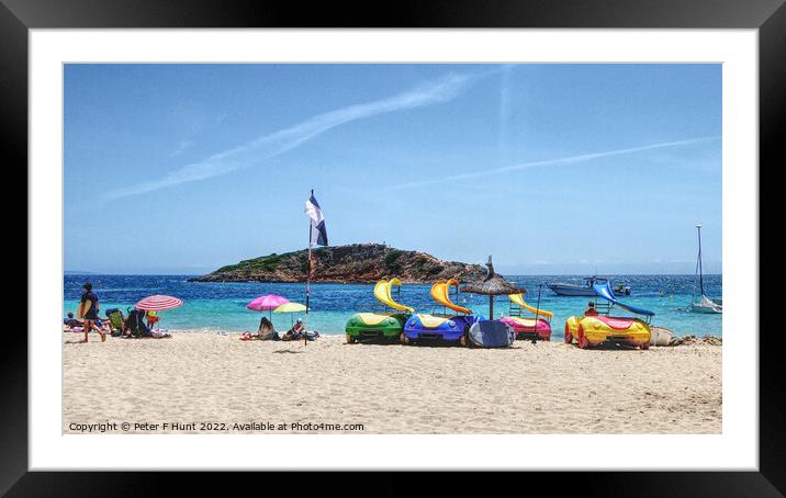 The Beach At Puerto Portals Mallorca Framed Mounted Print by Peter F Hunt