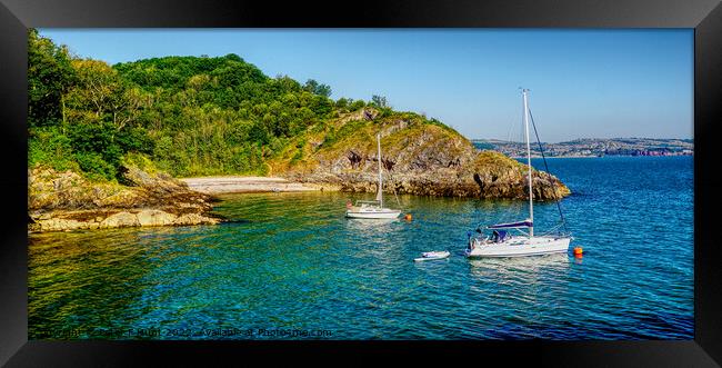 Fishcombe Cove And Churtston Quay Framed Print by Peter F Hunt
