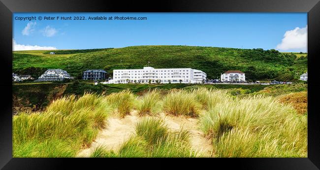 Saunton Sands Hotel From The Dunes Framed Print by Peter F Hunt