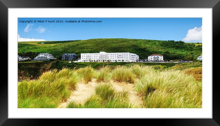 Saunton Sands Hotel From The Dunes Framed Mounted Print by Peter F Hunt