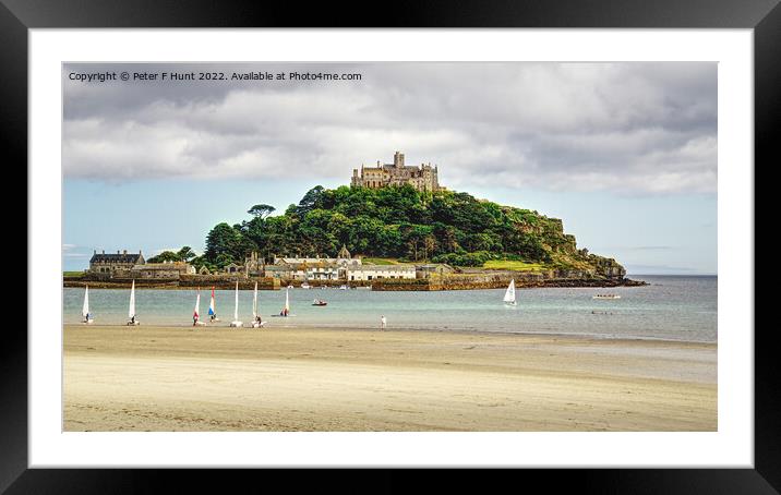 Sailing Off St Michael's Mount Framed Mounted Print by Peter F Hunt