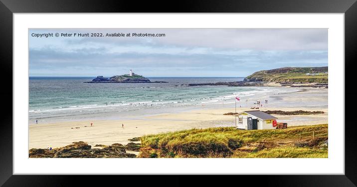 Dunes Beach And A Lighthouse Framed Mounted Print by Peter F Hunt