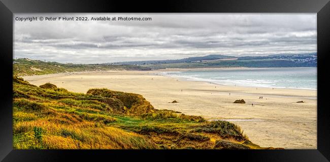 The Amazing Gwithian Towans Beach And Dunes Framed Print by Peter F Hunt