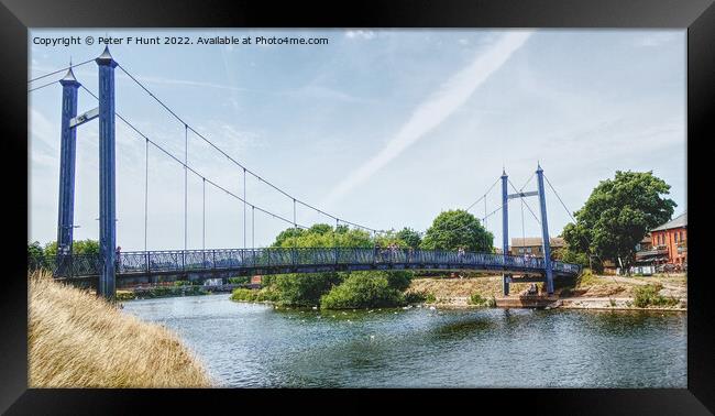 Footbridge Over The River Exe Framed Print by Peter F Hunt