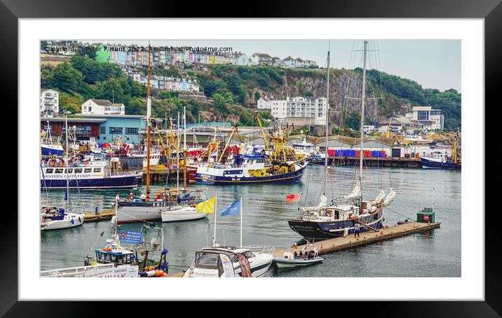Brixham A Busy Little Port Framed Mounted Print by Peter F Hunt