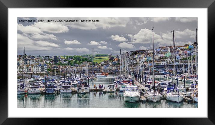 Brixham Marina And Town  Framed Mounted Print by Peter F Hunt