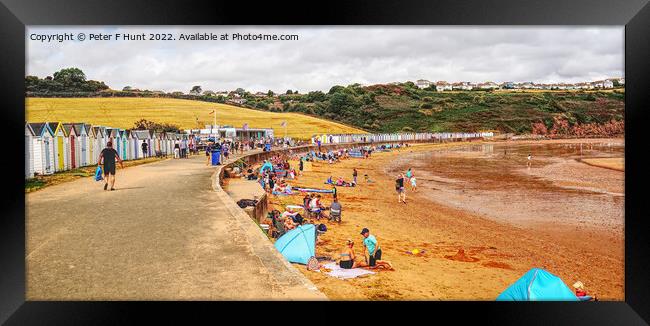 Broadsands Beach And Beach Huts   Framed Print by Peter F Hunt