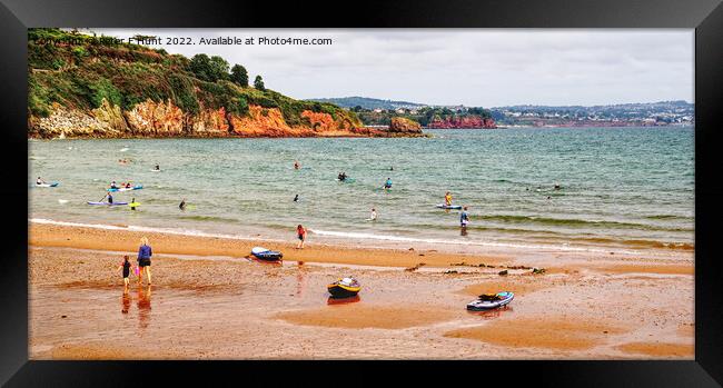 Broadsands Beach Overlooking Torbay Framed Print by Peter F Hunt