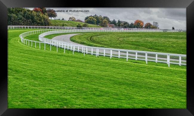 The Curve Of The Racetrack  Framed Print by Peter F Hunt