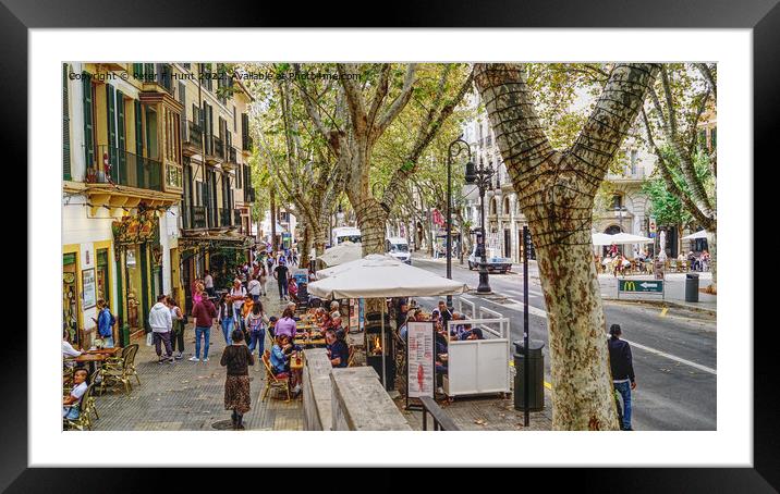 City Life Palma Mallorca Framed Mounted Print by Peter F Hunt