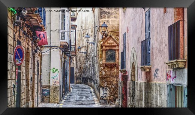 Palma City Old Town Framed Print by Peter F Hunt
