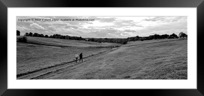 Walking On Epsom Downs Racecourse Framed Mounted Print by Peter F Hunt