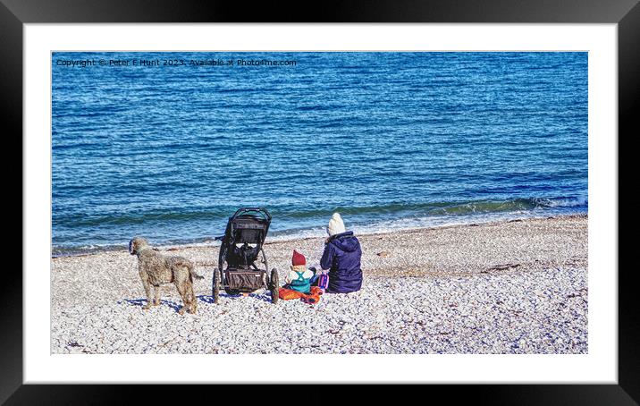 Enjoying The Winter Sun Framed Mounted Print by Peter F Hunt