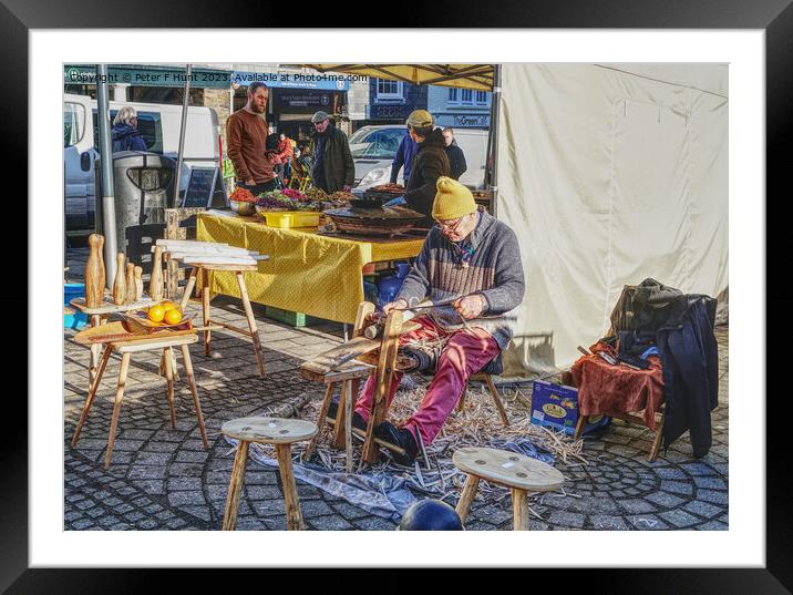 Market Day In Totnes Devon   Framed Mounted Print by Peter F Hunt