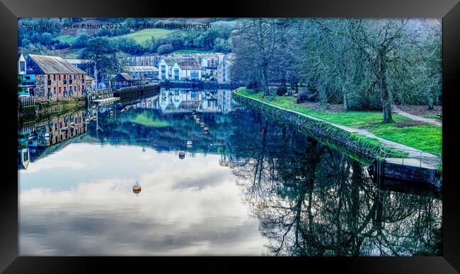 River Dart At Totnes Winter Reflections Framed Print by Peter F Hunt