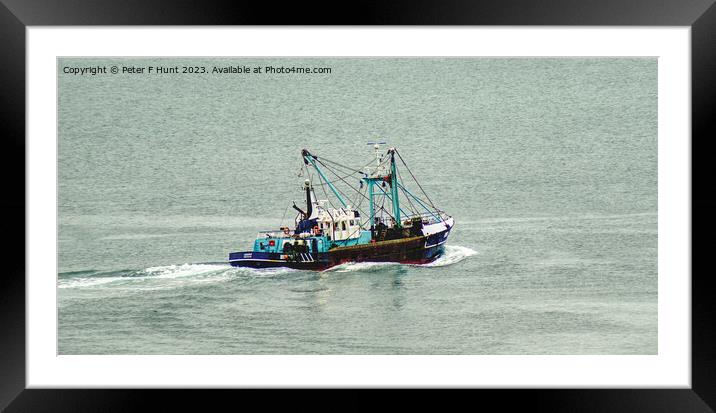 Brixham Trawler Geeske BM140 Framed Mounted Print by Peter F Hunt