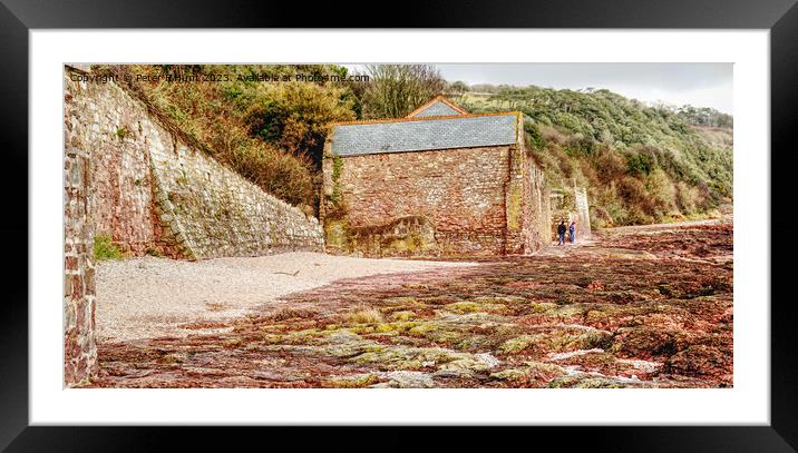 Kingsand The Old Pilchard Palaces Framed Mounted Print by Peter F Hunt