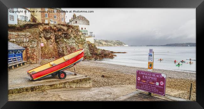 A Winters Day At Cawsand Beach Framed Print by Peter F Hunt