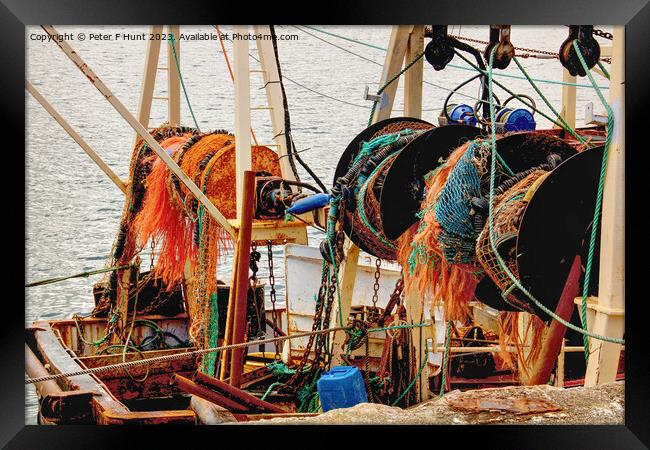 Trawler Stern Fishing Nets Framed Print by Peter F Hunt