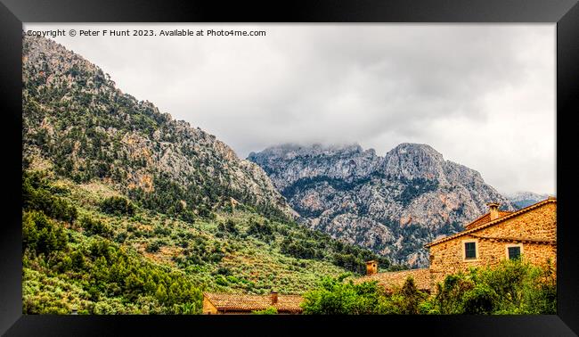The Mountains At Fornalutx Mallorca Framed Print by Peter F Hunt