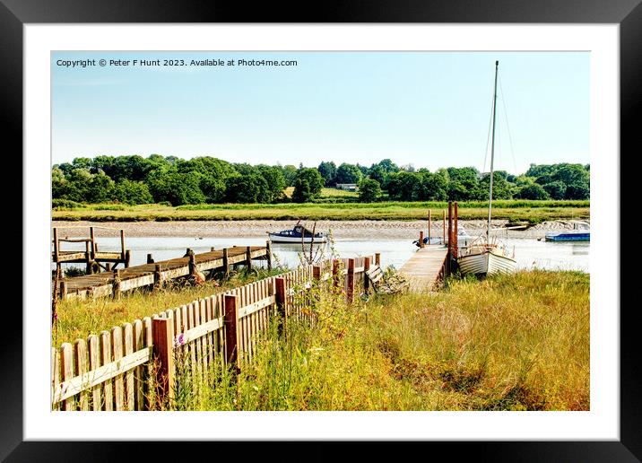 The Old Moorings At Wivenhoe Framed Mounted Print by Peter F Hunt