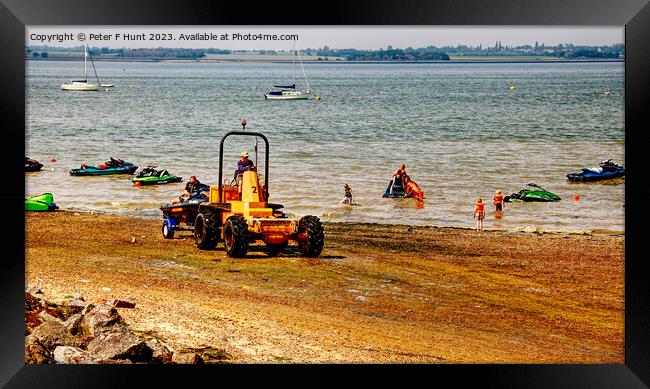 Fun On The Beach At Stone Essex Framed Print by Peter F Hunt