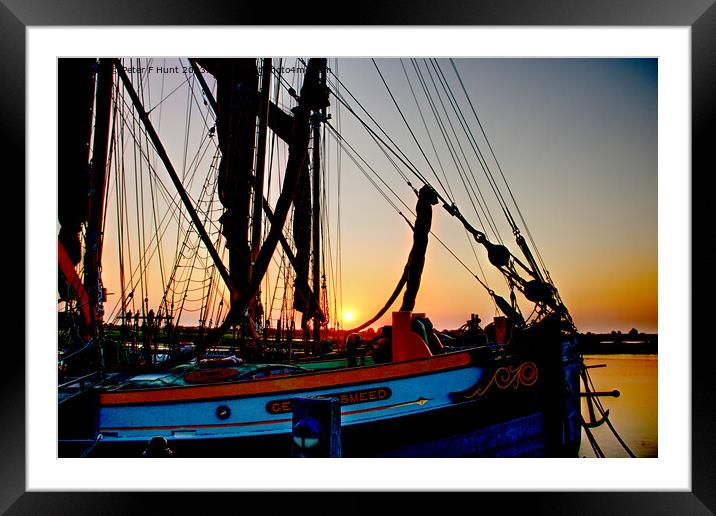 Sunrise Over The Sailing Barges Framed Mounted Print by Peter F Hunt