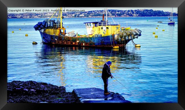 The Lone Fisherman  Framed Print by Peter F Hunt