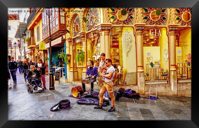 Street Performers Palma Mallorca Framed Print by Peter F Hunt