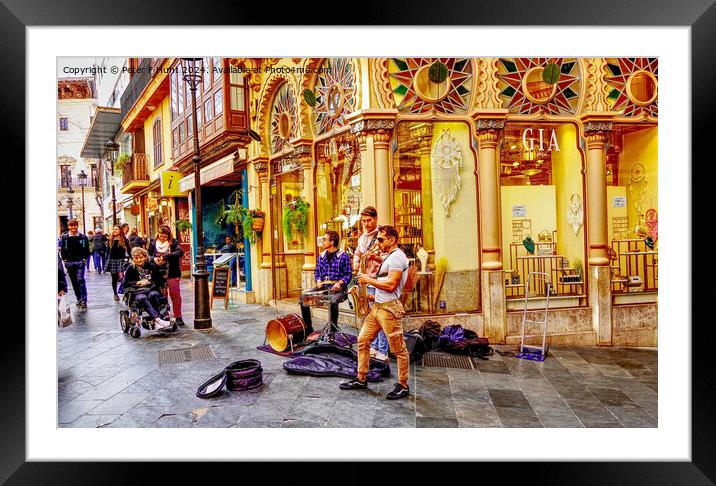 Street Performers Palma Mallorca Framed Mounted Print by Peter F Hunt