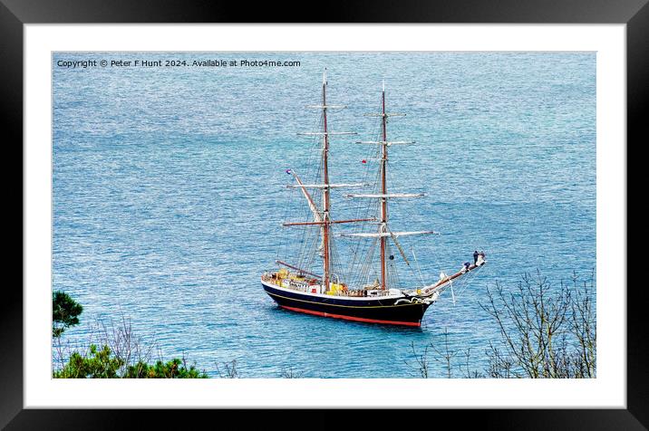 Tall Ship Morgenster Off Brixham Framed Mounted Print by Peter F Hunt