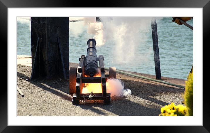Cannon Fire Framed Mounted Print by Peter F Hunt
