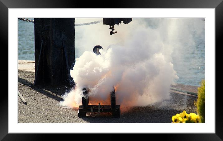 The Cannon Has Fired Framed Mounted Print by Peter F Hunt
