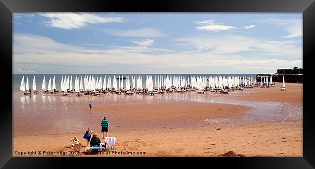 Paignton Beach Laser Sailing Framed Print by Peter F Hunt