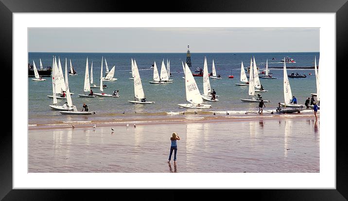 Sailing off Paignton Beach Framed Mounted Print by Peter F Hunt