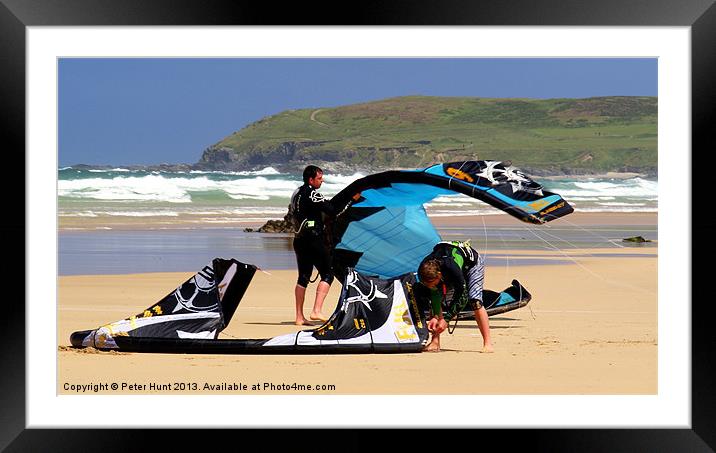 Kitesurfing in Cornwall Framed Mounted Print by Peter F Hunt
