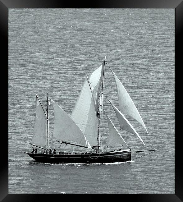 Brixham Sailing Trawler Leader Framed Print by Peter F Hunt