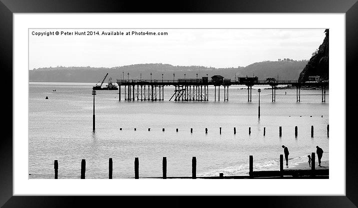 Teignmouth Pier And Beach Devon Framed Mounted Print by Peter F Hunt